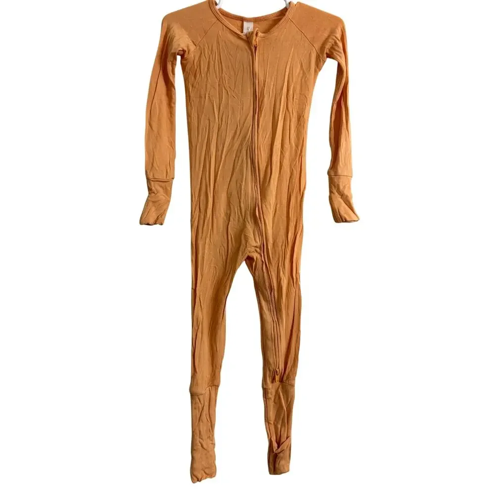 Tenth & Pine Orange Long Sleeve Zipper Footie Sleeper Size 12-24 Months Bamboo